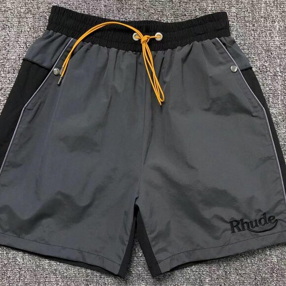 Rhude Contrast Lettering Embroidered Sports Casual Shorts